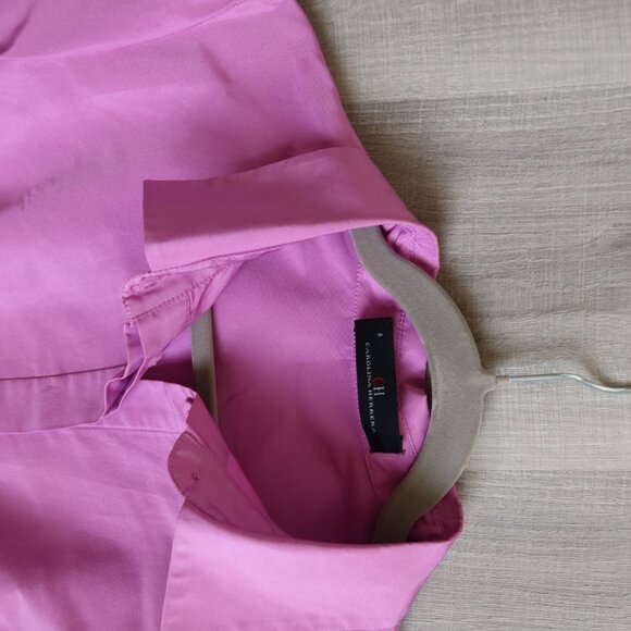 CAROLINA HERRERA shirtdress lilac purple midi 4 party event wedding chic ALTERED - Picture 8 of 15